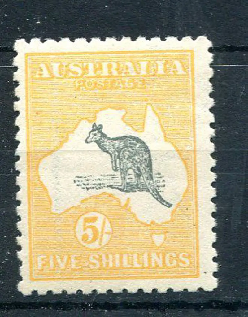 1915 2nd Watermark 5/- deep grey & chrome. Light ... Image 1++