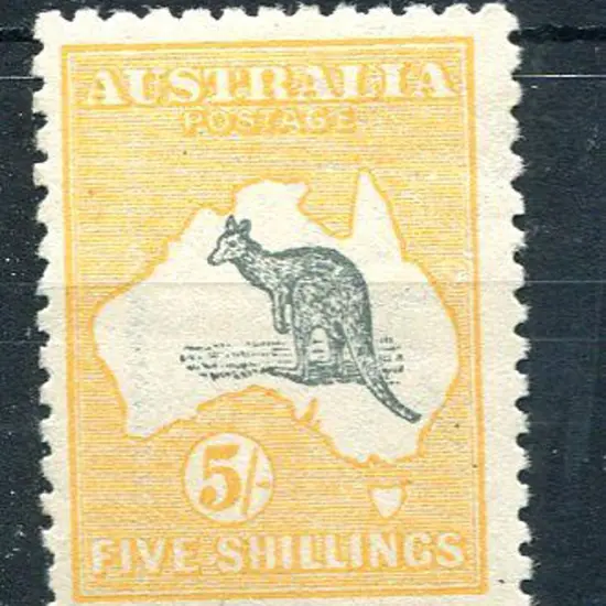 1915 2nd Watermark 5/- deep grey & chrome. Light ...