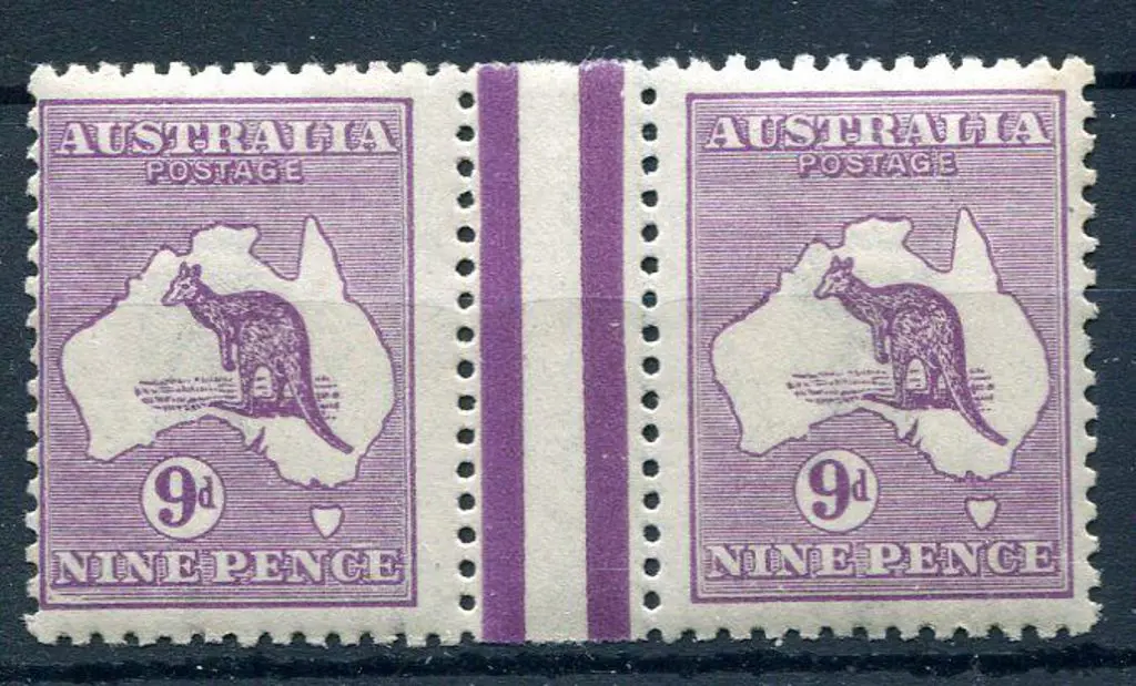 1915/28 3rd Watermark 9d violet, Die IIB in gutter ... Image 1++