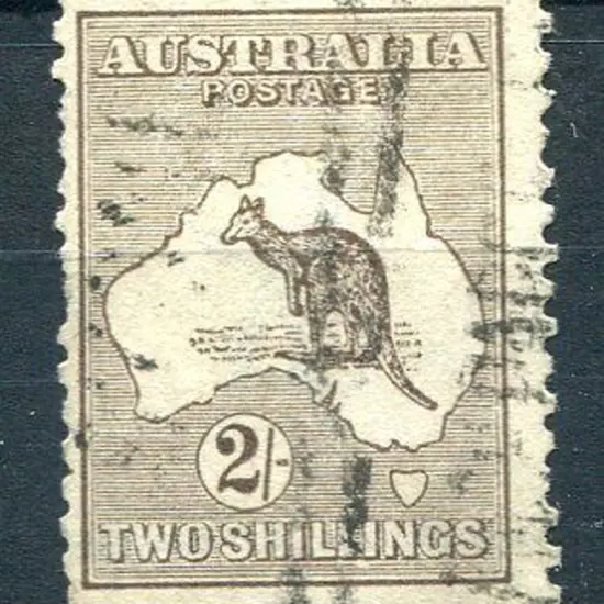 1915/28 3rd Watermark 2/- dull brown with "white ...