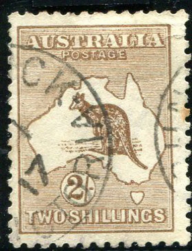 1915/28 3rd Watermark 2/- aniline red-brown, Die ... Image 1++