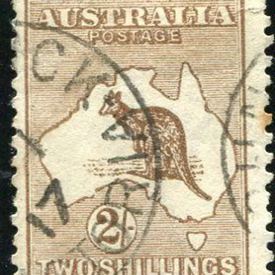 1915/28 3rd Watermark 2/- aniline red-brown, Die ...