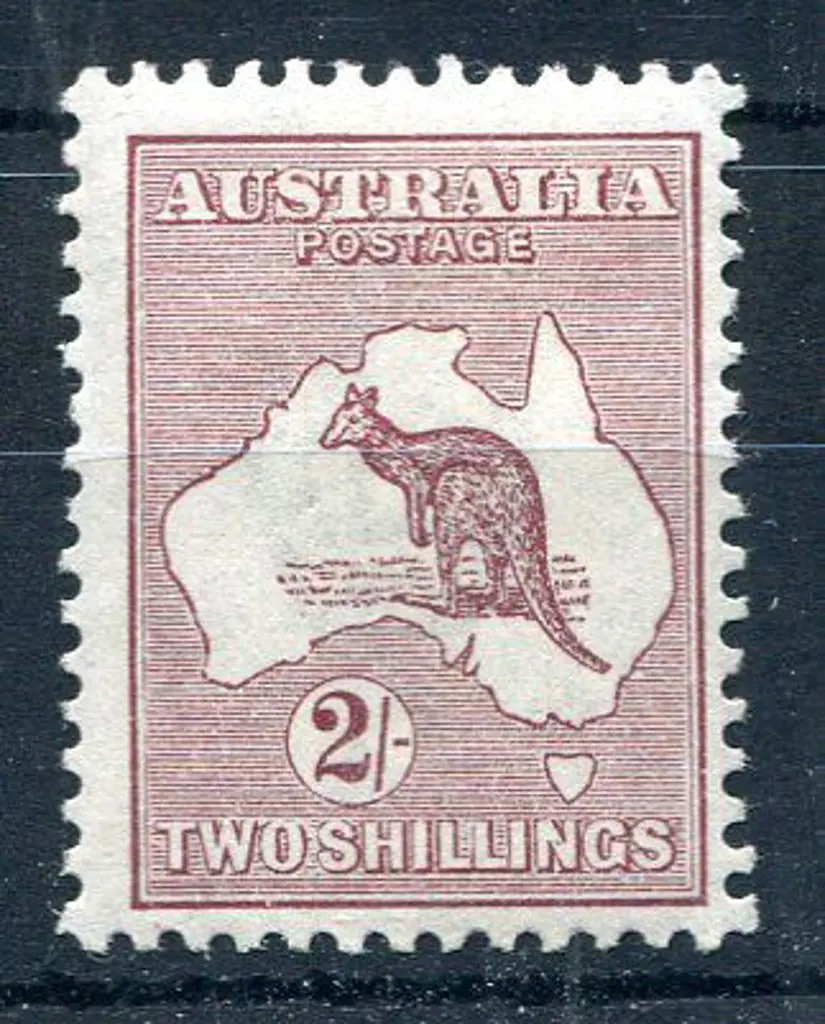 1915/28 3rd Watermark 2/- maroon. MLH, centred ... Image 1++