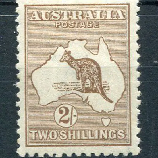 1915/28 3rd Watermark 2/- pale brown. One short ...