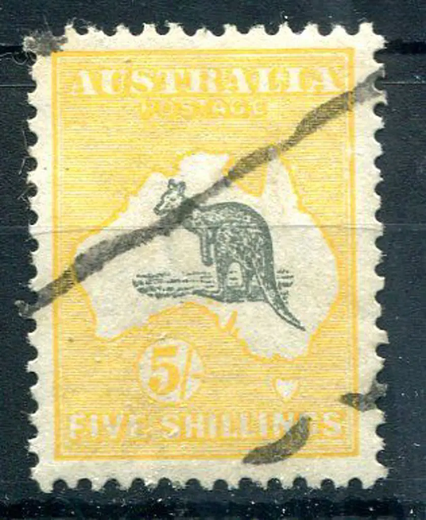 1915/28 3rd Watermark 5/- grey-black & chrome with ... Image 1++