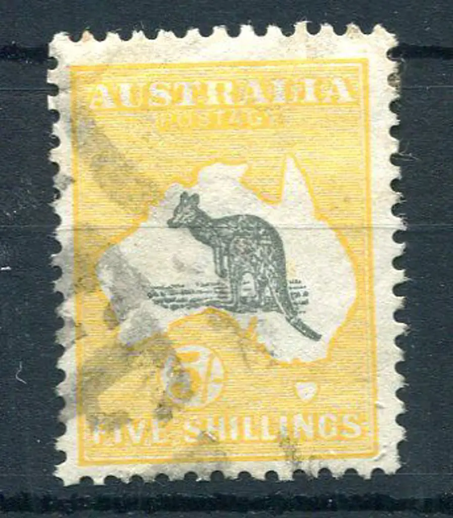 1915/28 3rd Watermark 5/- grey-black & chrome with ... Image 1++