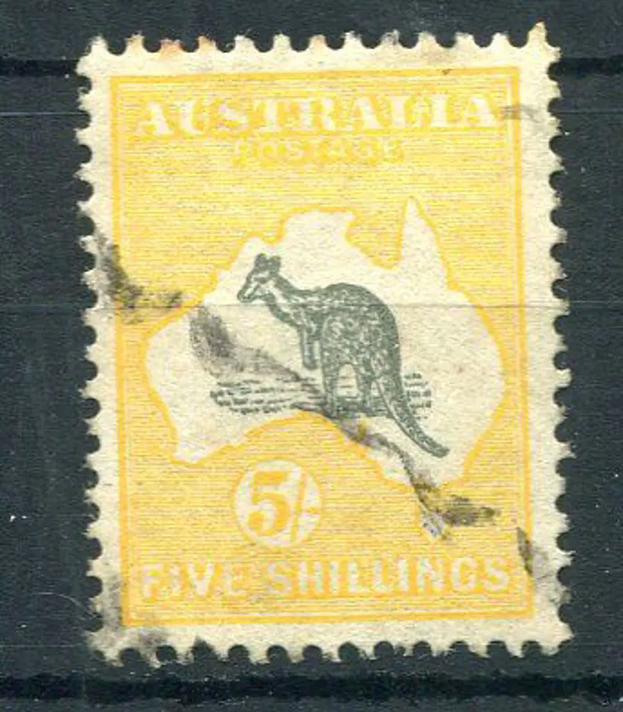 1915/28 3rd Watermark 5/- grey-black & chrome with ... Image 1++