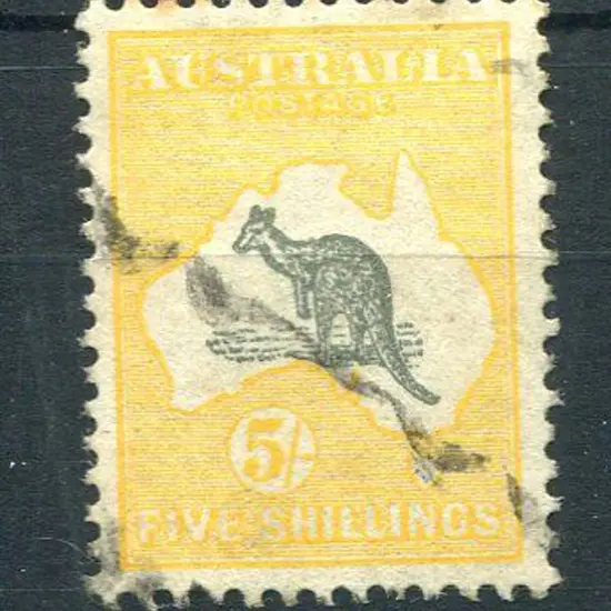 1915/28 3rd Watermark 5/- grey-black & chrome with ...