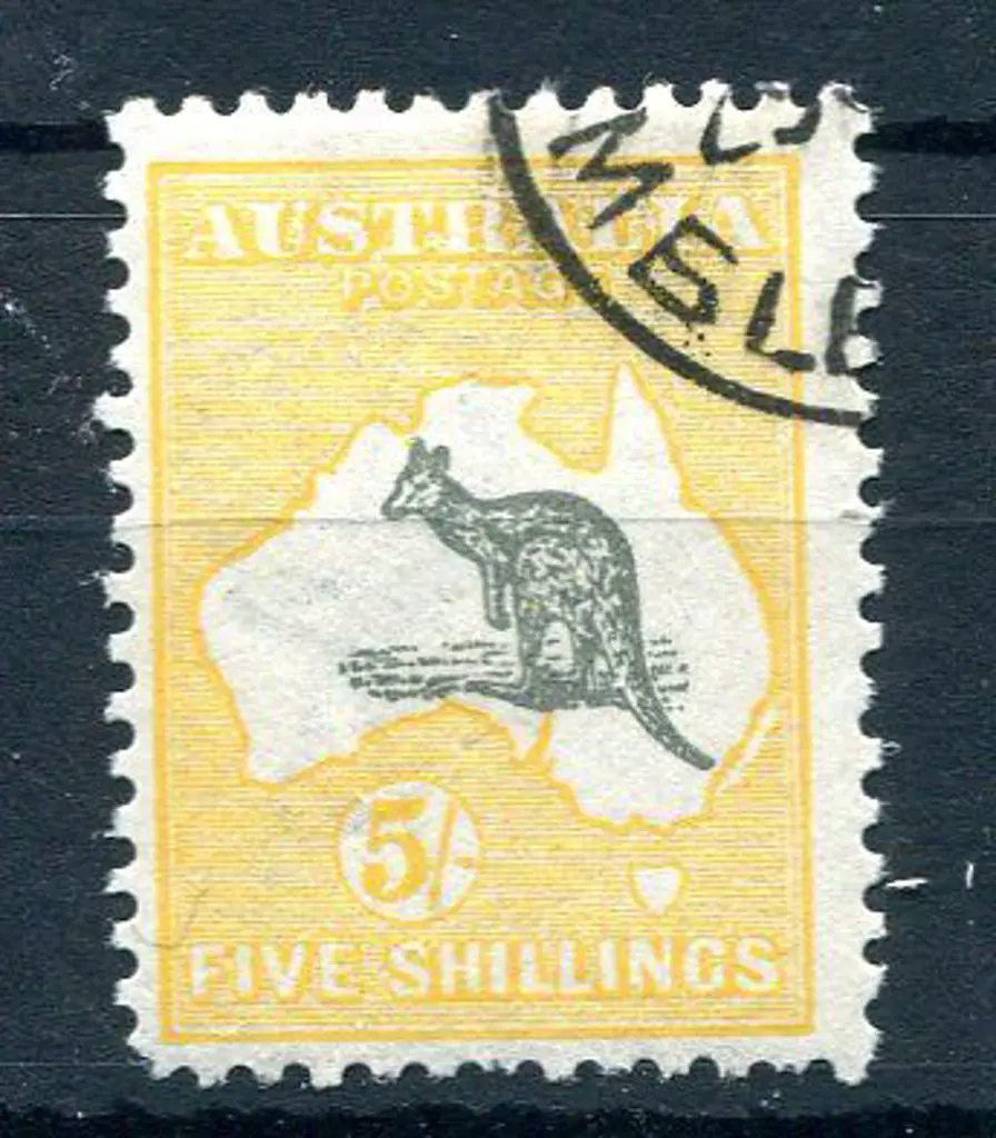 1915/28 3rd Watermark 5/- grey-black & chrome with ... Image 1++