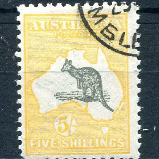 1915/28 3rd Watermark 5/- grey-black & chrome with ...