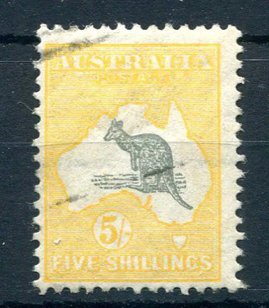 1915/28 3rd Watermark 5/- grey-black & chrome with ... Image 1++