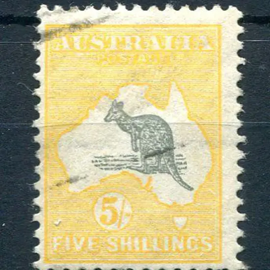1915/28 3rd Watermark 5/- grey-black & chrome with ...