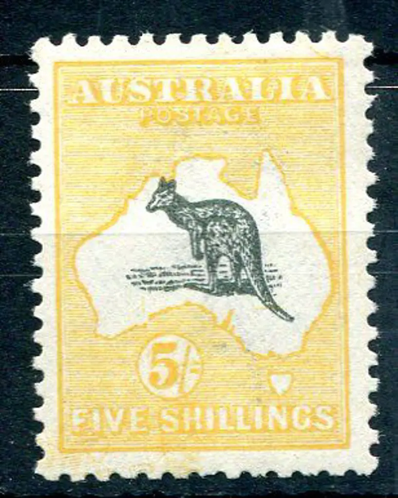 1915/28 3rd Watermark 5/- grey-black & chrome. MLH ... Image 1++