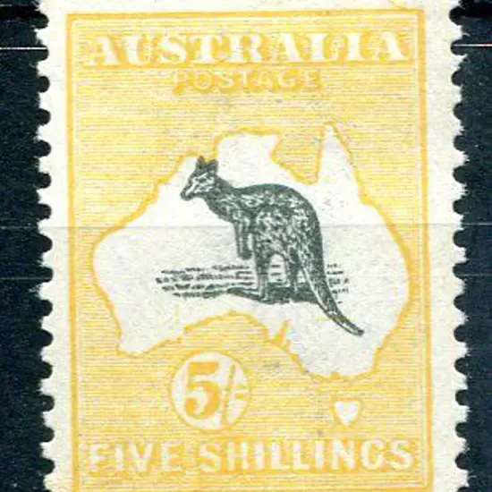 1915/28 3rd Watermark 5/- grey-black & chrome. MLH ...