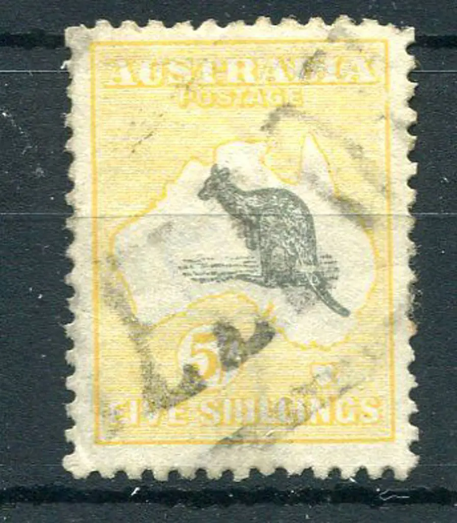1915/28 3rd Watermark 5/- grey & pale yellow with ... Image 1++