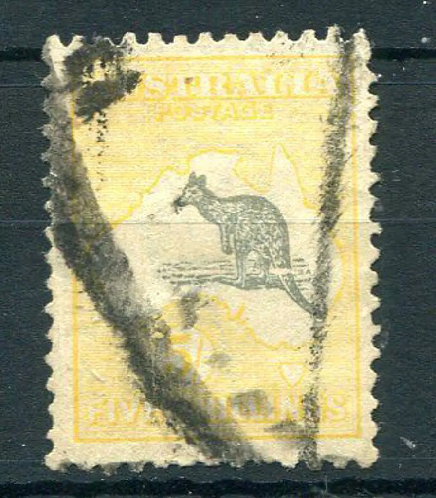 1915/28 3rd Watermark 5/- grey & pale yellow with ... Image 1++