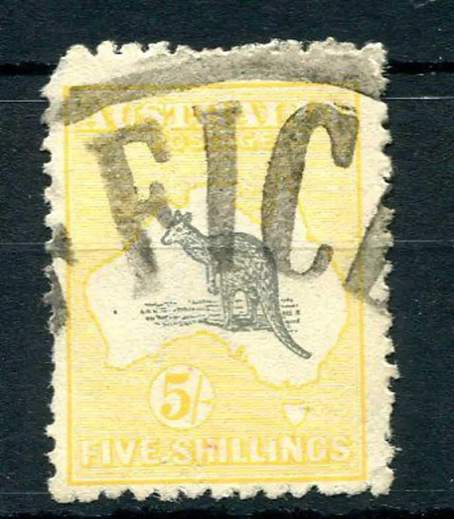 1915/28 3rd Watermark 5/- grey & pale yellow with ... Image 1++