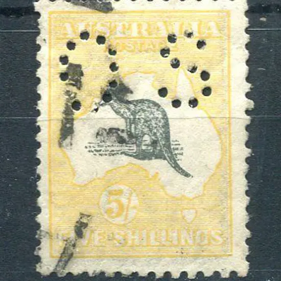 1915/28 3rd Watermark 5/- grey-black & ...
