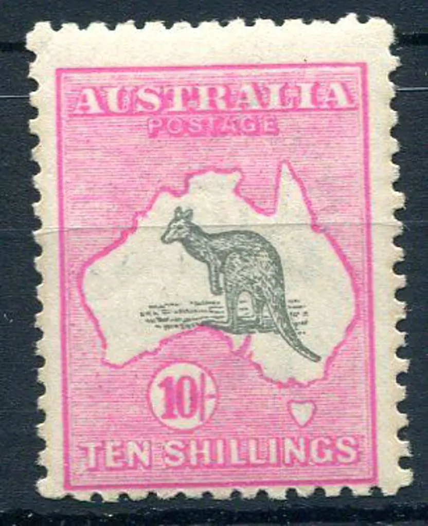 1915/28 3rd Watermark 10/- grey & pale aniline ... Image 1++