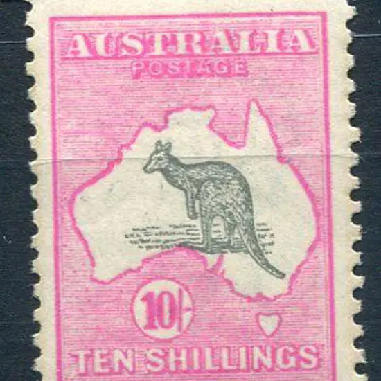 1915/28 3rd Watermark 10/- grey & pale aniline ...