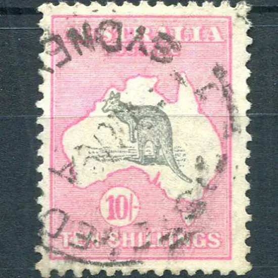 1915/28 3rd Watermark 10/- grey & pale ...