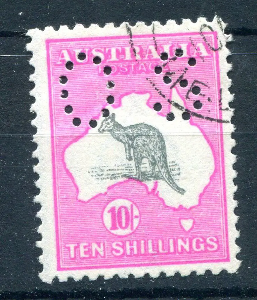 1915/28 3rd Watermark 10/- grey & deep aniline ... Image 1++