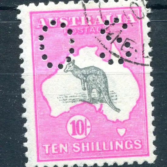 1915/28 3rd Watermark 10/- grey & deep aniline ...