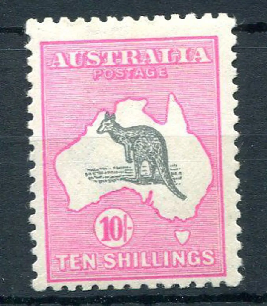 1915/28 3rd Watermark 10/- grey & deep aniline ... Image 1++