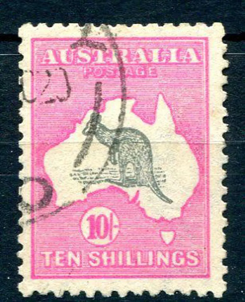 1915/28 3rd Watermark 10/- grey & deep aniline ... Image 1++