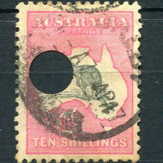 1915/28 3rd Watermark 10/- grey & deep ...