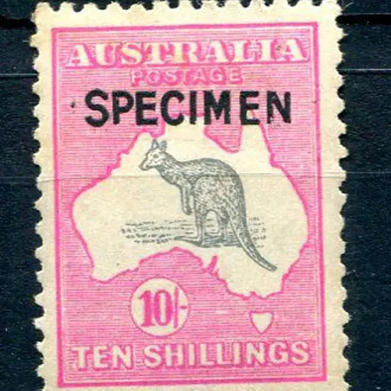 1915/28 3rd Watermark 10/- grey & pink ovptd ...