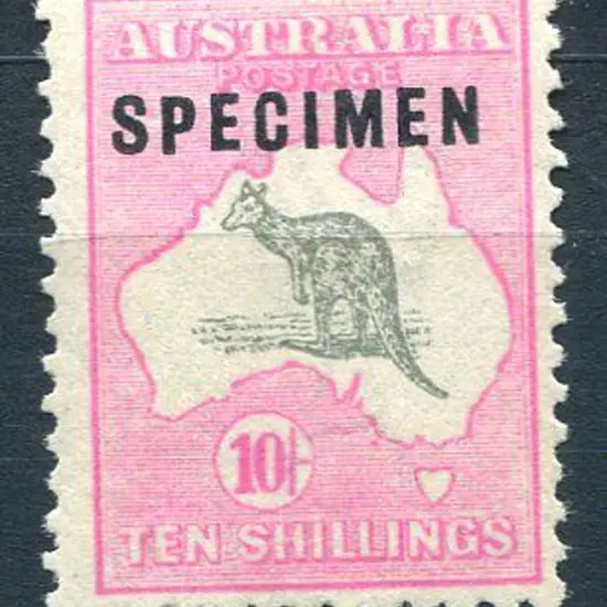 1915/28 3rd Watermark 10/- grey & pink ovptd ...