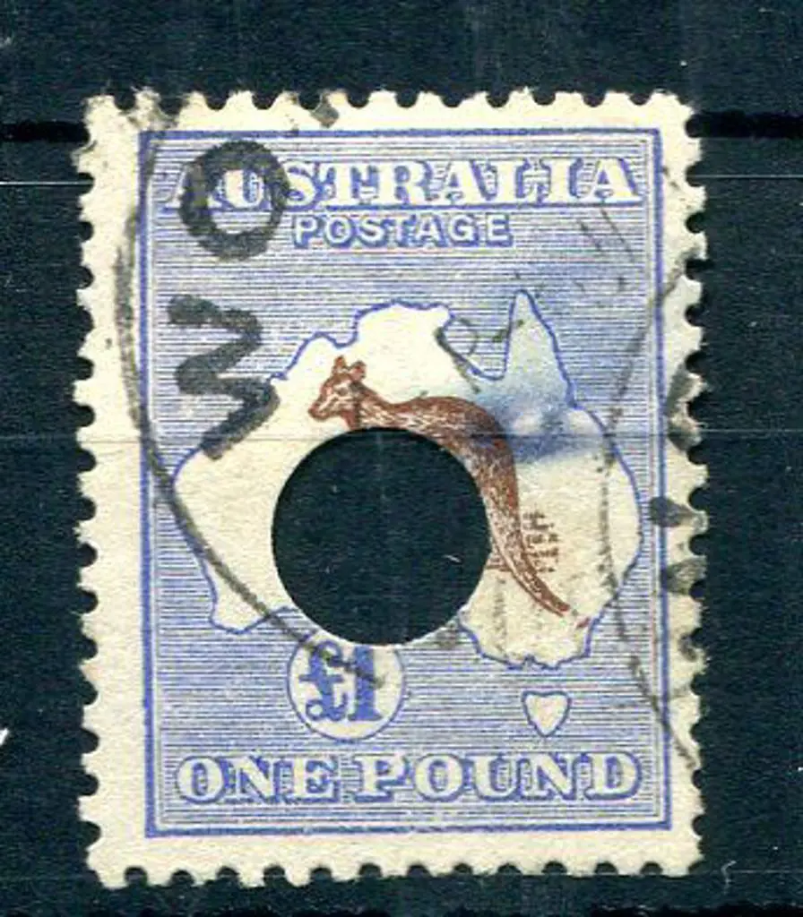 1915/28 3rd Watermark £1 purple-brown & blue with ... Image 1++