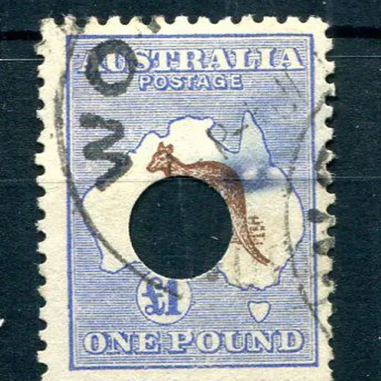1915/28 3rd Watermark £1 purple-brown & blue with ...