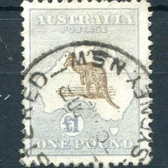1915/28 3rd Watermark £1 light brown & pale blue. ...