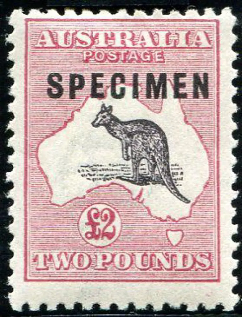 1915/28 3rd Watermark £2 purple black & rose ovptd ... Image 1++