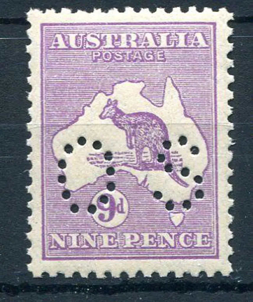 1929/30 Small Multiple Watermark 9d violet perfd ... Image 1++