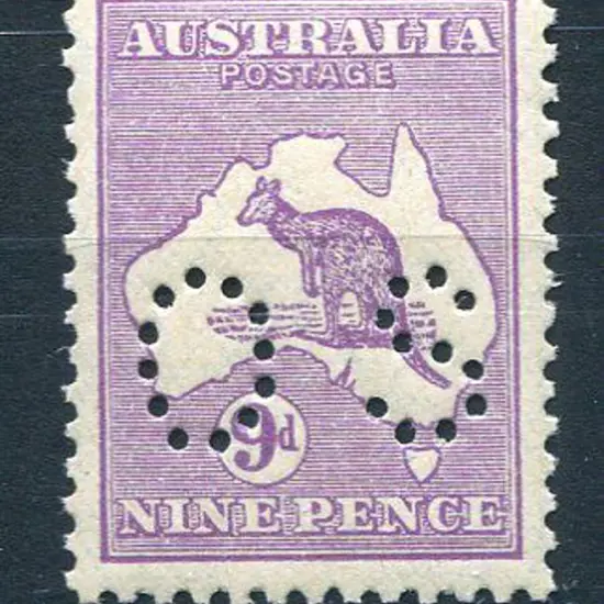 1929/30 Small Multiple Watermark 9d violet perfd ...