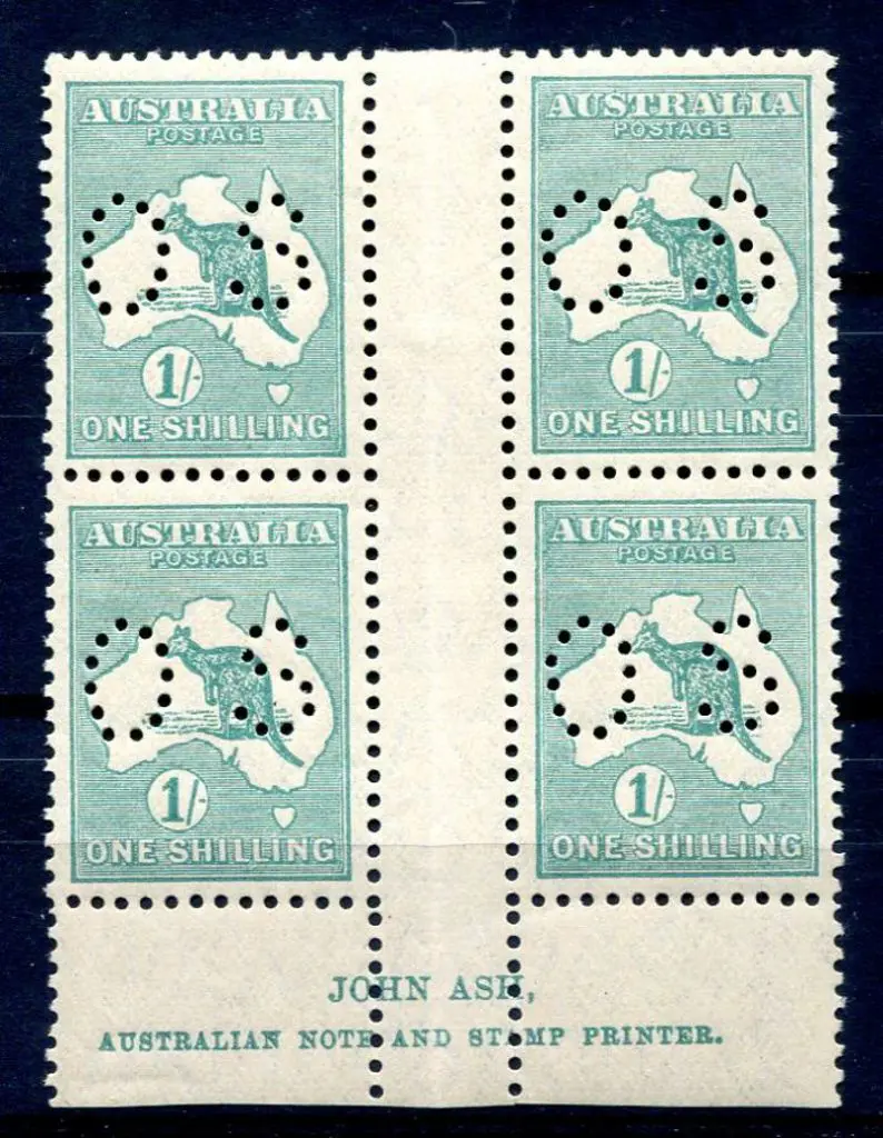 1929/30 Small Multiple Watermark 1/- blue green in ... Image 1++