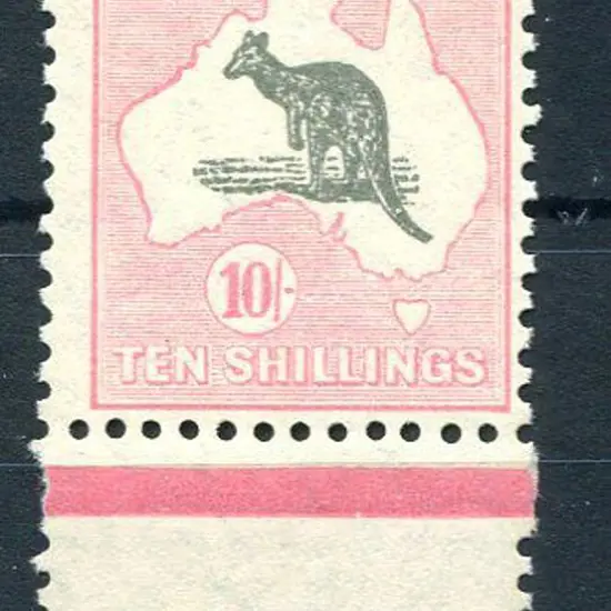1929/30 Small Multiple Watermark 10/- grey & pale ...