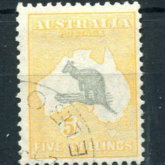 1931-47 CofA Watermark 5/- grey & yellow-orange ...