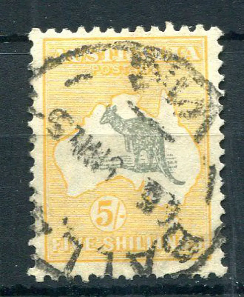 1931-47 CofA Watermark 5/- grey & yellow-orange ... Image 1++