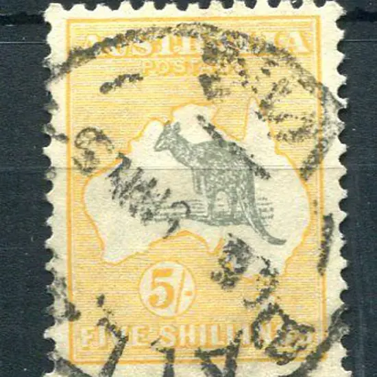 1931-47 CofA Watermark 5/- grey & yellow-orange ...