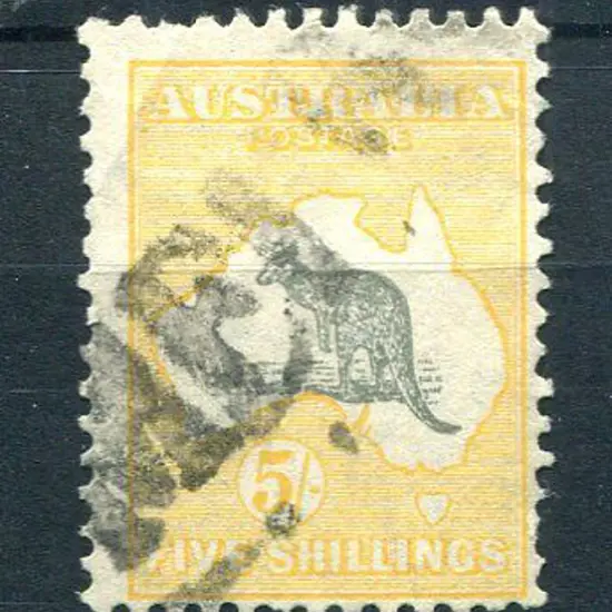 1931-47 CofA Watermark 5/- grey & yellow-orange ...