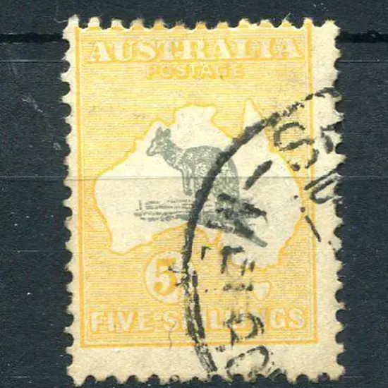 1931-47 CofA Watermark 5/- grey & yellow-orange ...