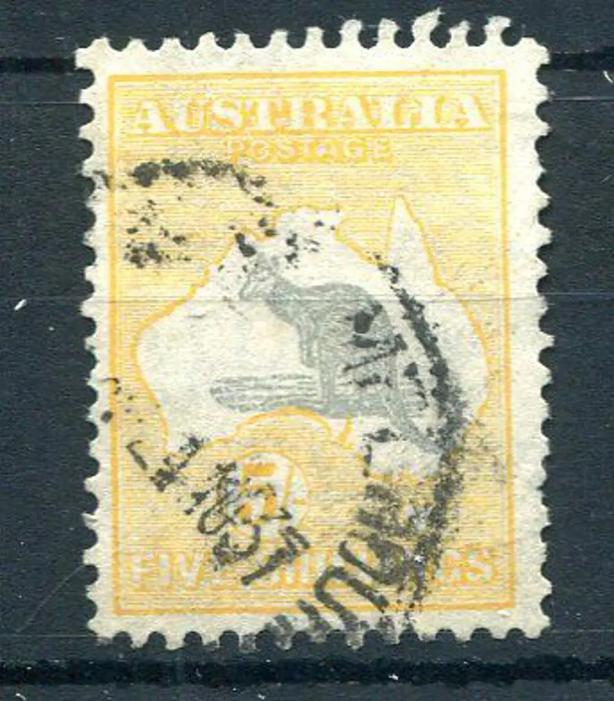 1931-47 CofA Watermark 5/- grey & yellow-orange ... Image 1++