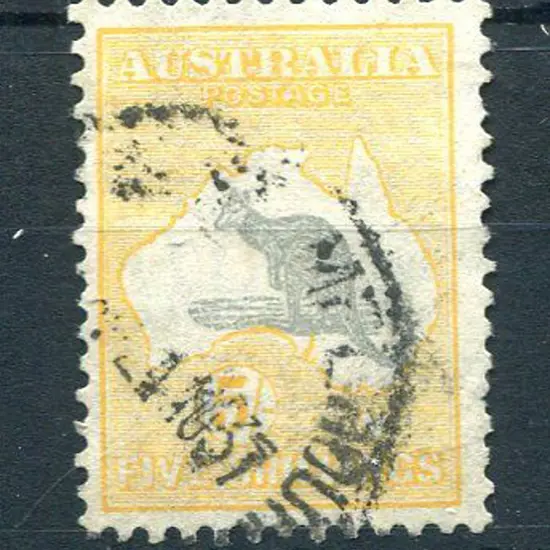 1931-47 CofA Watermark 5/- grey & yellow-orange ...