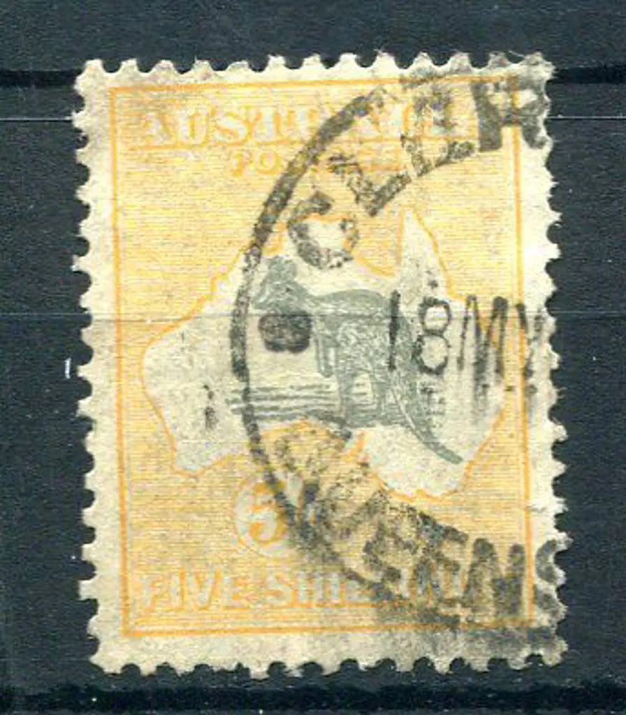 1931-47 CofA Watermark 5/- grey & yellow-buff with ... Image 1++