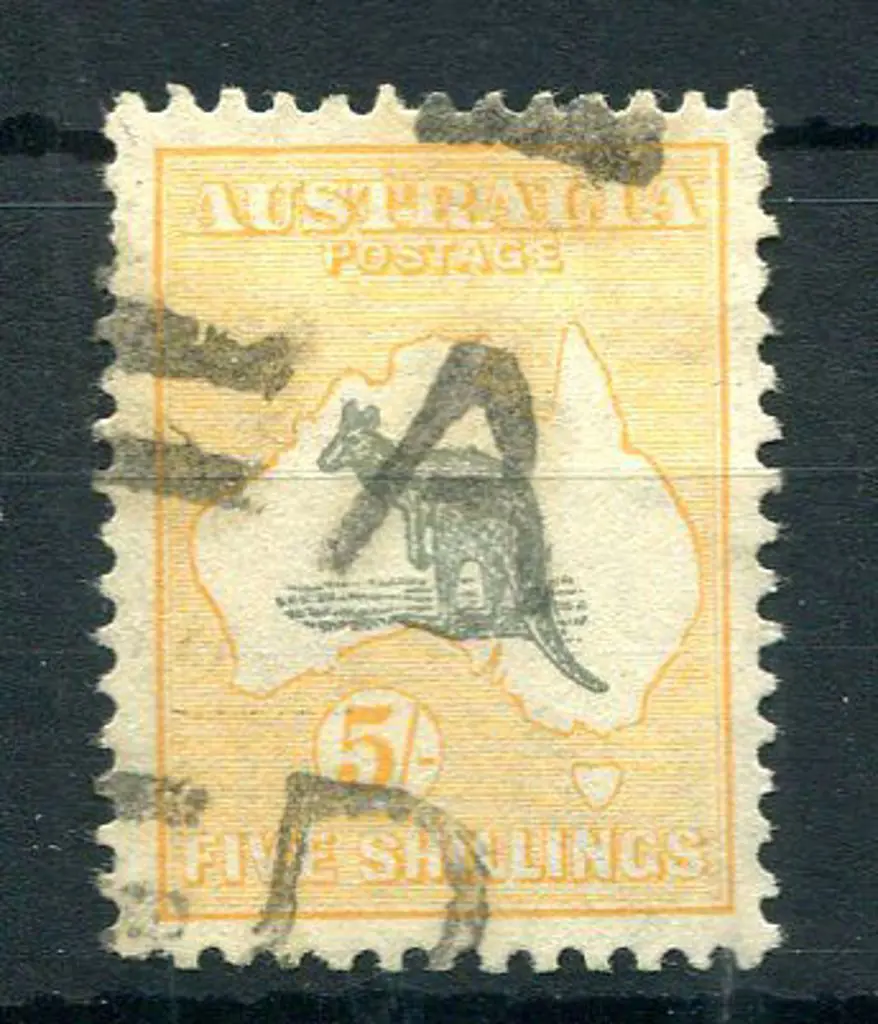1931-47 CofA Watermark 5/- grey & yellow-buff with ... Image 1++