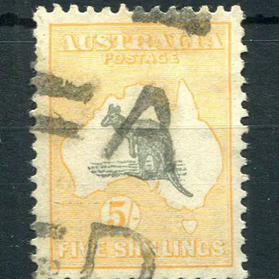 1931-47 CofA Watermark 5/- grey & yellow-buff with ...